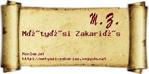 Mátyási Zakariás névjegykártya
